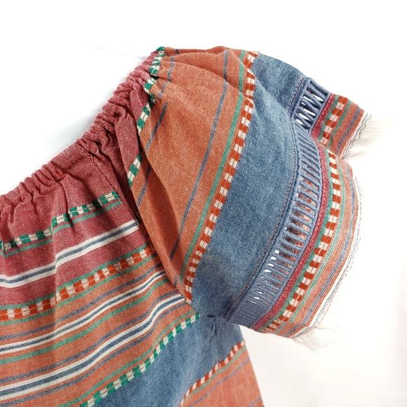 DRA Los Angeles Anthropologie Stripe Southwestern Boho Top crop small NWT - Picture 4 of 8